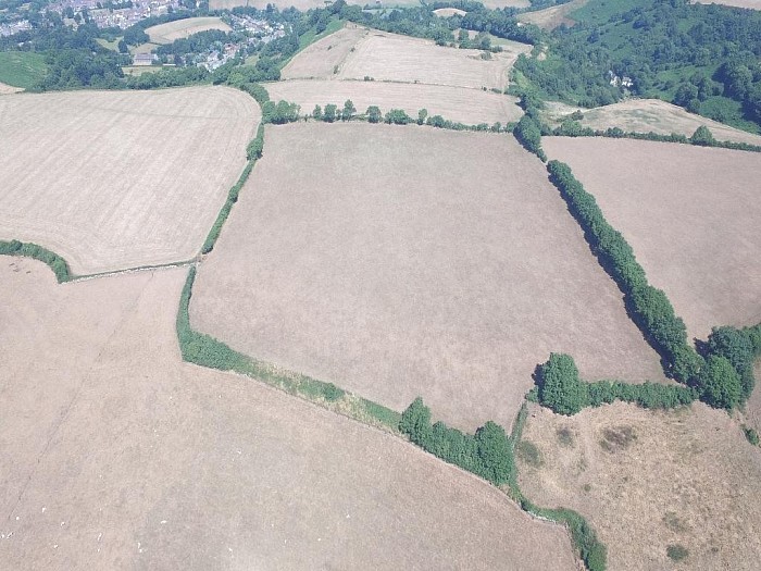 My Anglo Romano villa viewed from the air. (DJI Phantom Advanced image). © C Goodland / Beach Thorncombe