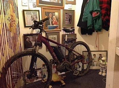 My Cube mid drive ebike complete with Beach decals resprayed to match my burgundy Harrington jacket. © C Goodland / Beach Thorncombe